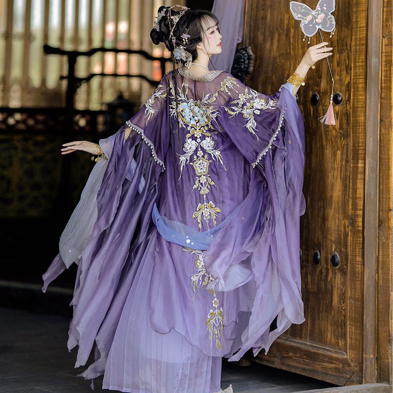 Chinese Hanfu Dress Women Trad - Embroidery Yellow Dress reseña y precio