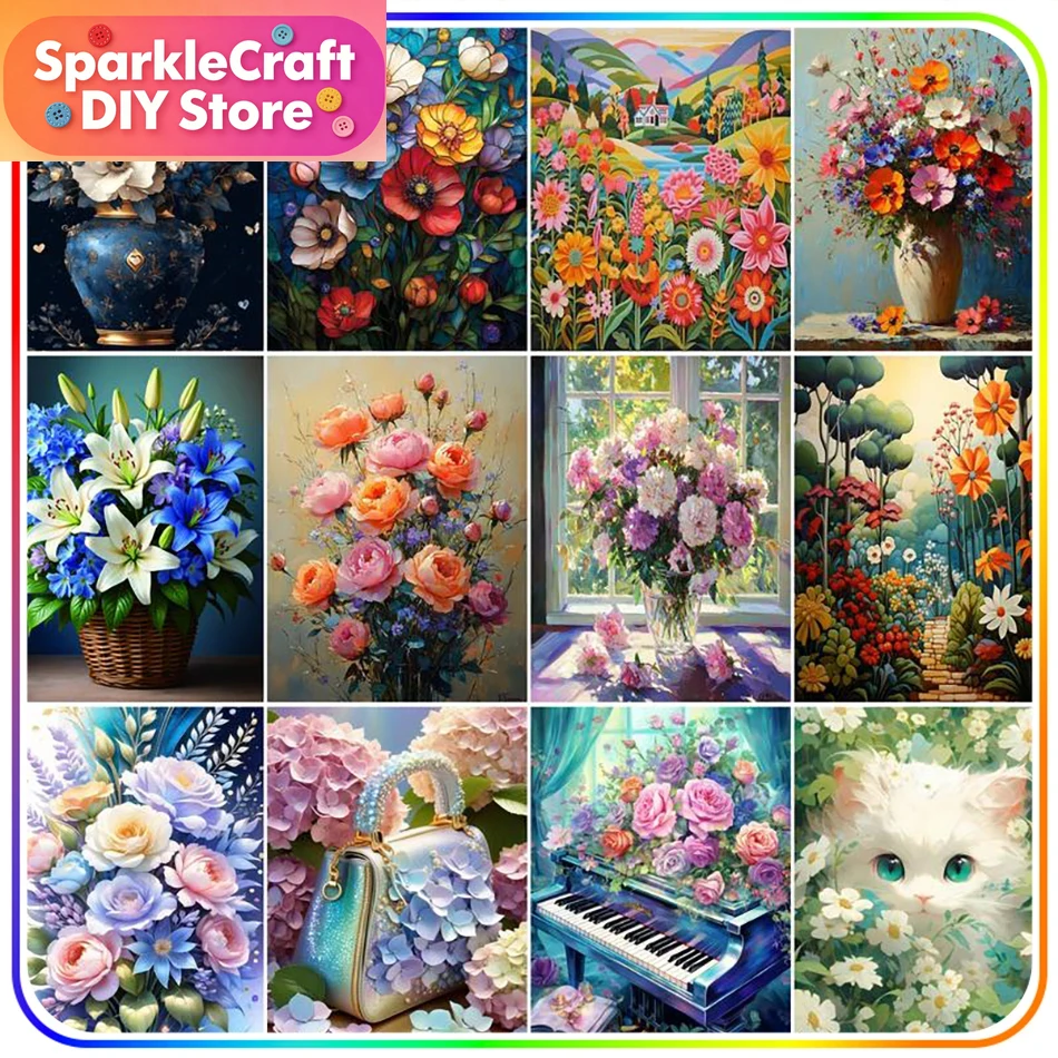 1pc frameless  Diamond Paintin - Embroidery Flower reseña y precio