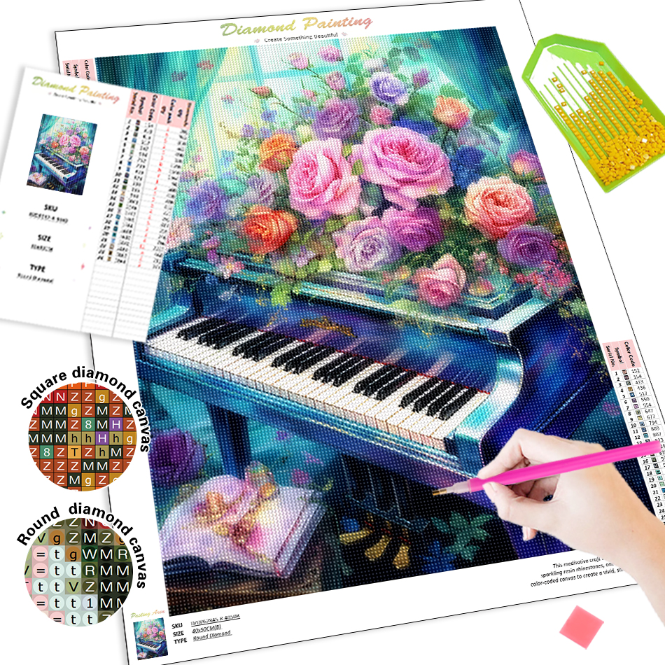 1pc frameless  Diamond Paintin - Embroidery Flower reseña y precio