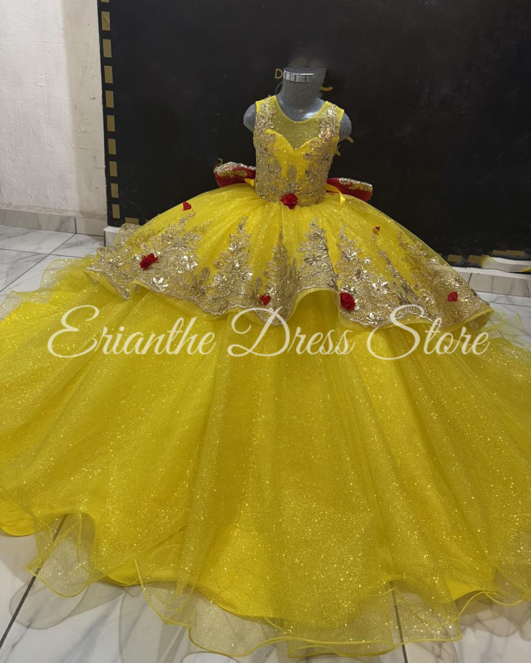 Yellow Flower Girl Dress For W - Embroidery Yellow Dress reseña y precio