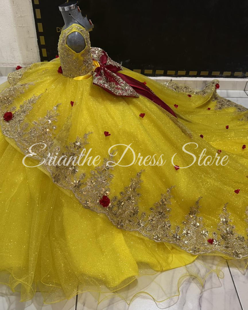 Yellow Flower Girl Dress For W - Embroidery Yellow Dress reseña y precio
