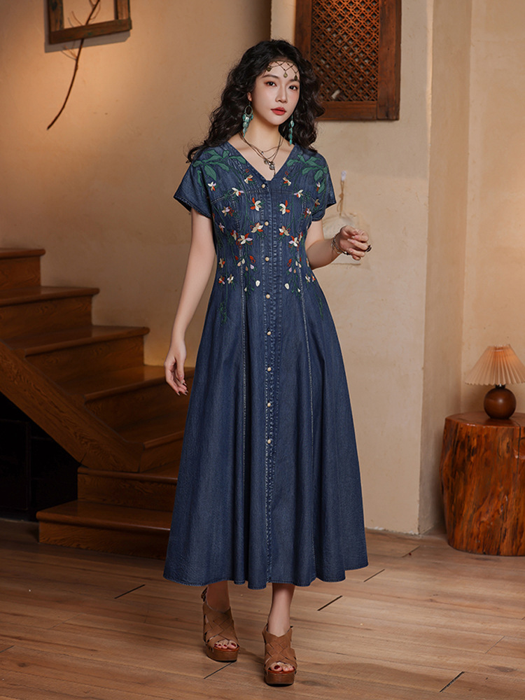 TIYIHAILEY Women Denim Dresses - Embroidery Garments reseña y precio