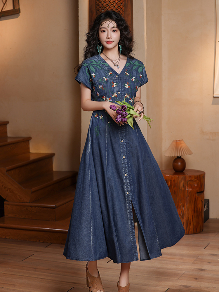 TIYIHAILEY Women Denim Dresses - Embroidery Garments reseña y precio