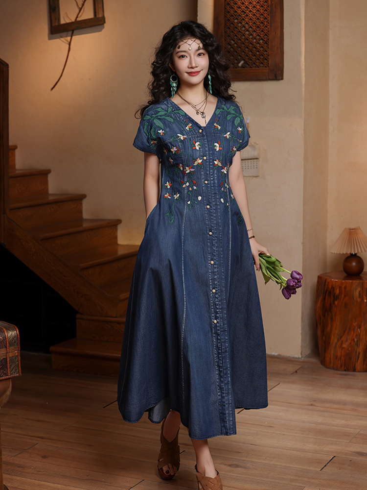 TIYIHAILEY Women Denim Dresses - Embroidery Garments reseña y precio