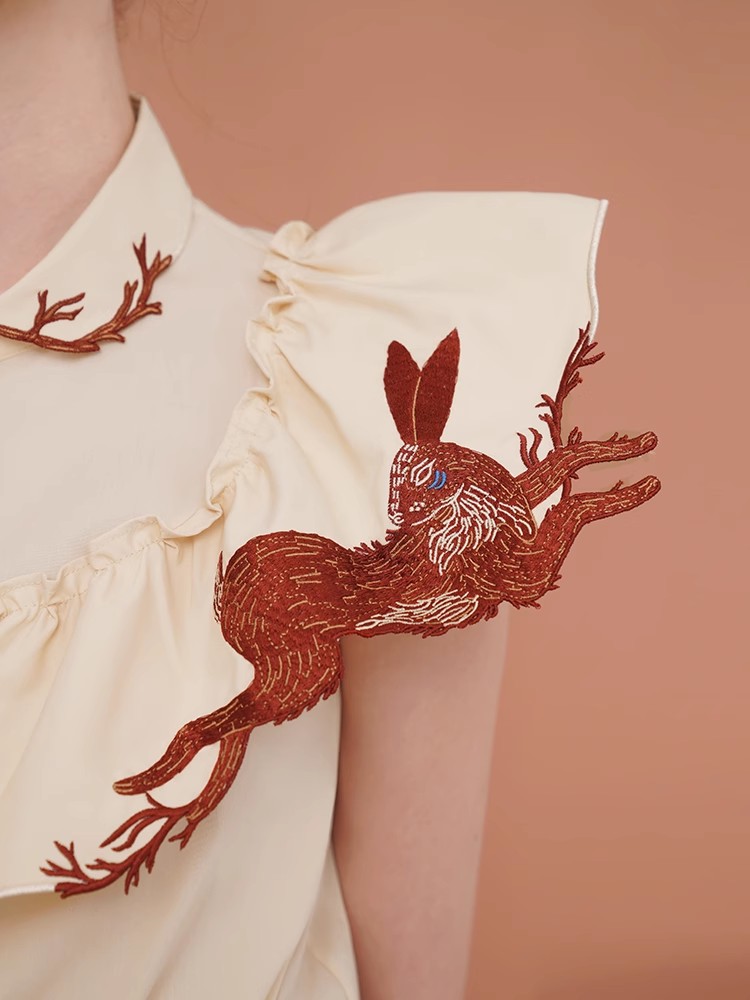 Rabbit Embroidered Shirt for W - Embroidery Rabbit reseña y precio