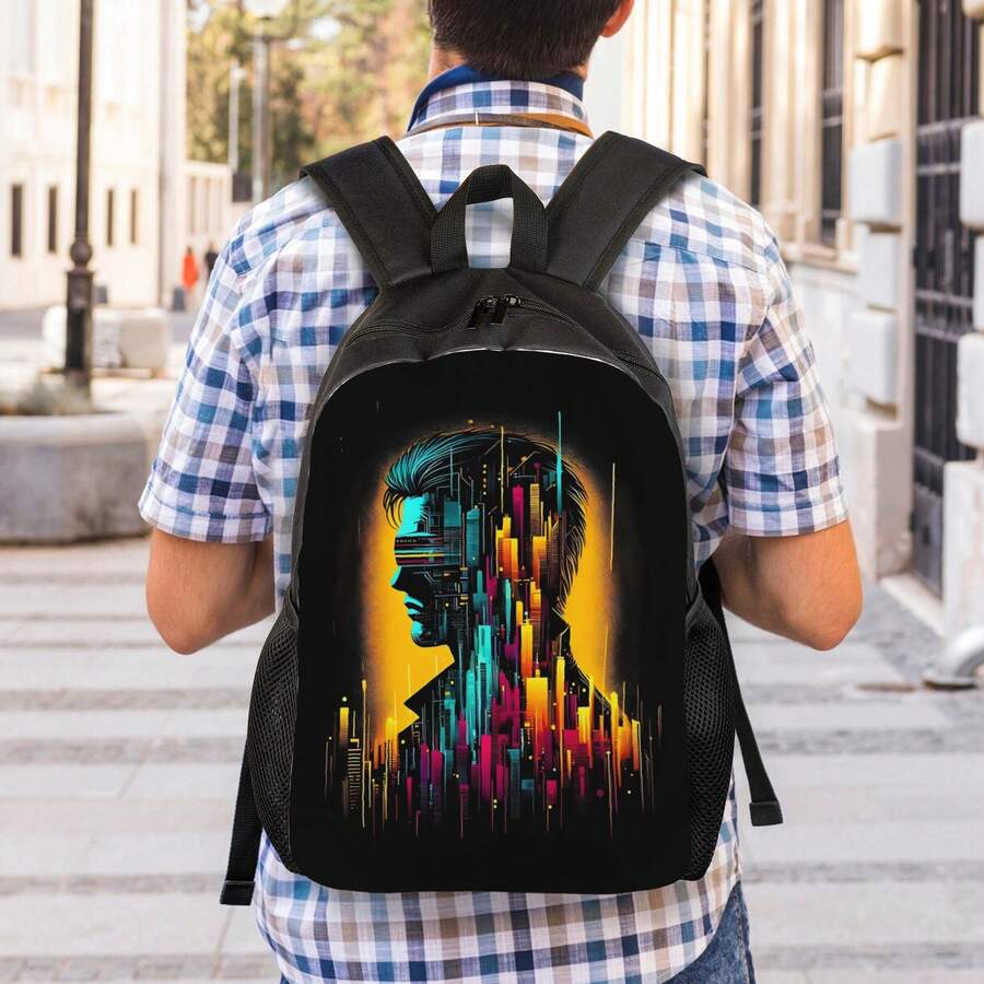 Cyberpunk Style Double Exposur - Embroidery Print reseña y precio